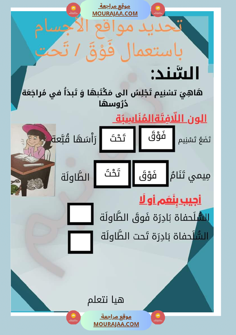 تنظيم الفضاء سنة الاولى